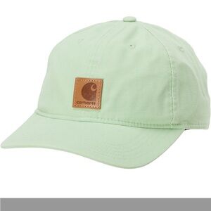 Carhartt Mint Green Canvas Cap with Leather Logo Patch 100% Cotton